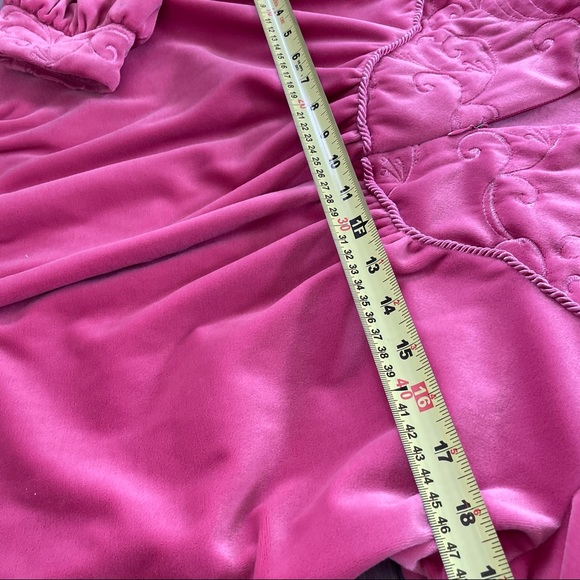 Vintage Pink Velour Nighty Dressing Gown Sleepwear Size Large - Picture 7 of 16